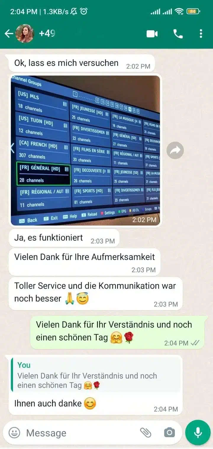 WhatsApp-Kundenfeedback zu Service und Kommunikation